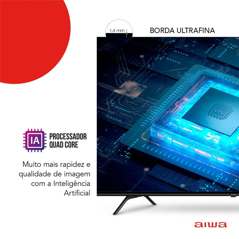 Smart TV AIWA 55” Android 4K Borda Ultrafina Dolby Vision&Atmos AWS-TV-55-BL-01-A