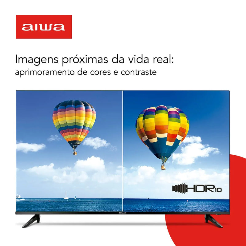 Smart TV AIWA 32” Android HD Borda Ultrafina HDR10 Dolby Áudio AWS-TV-32-BL-02-A