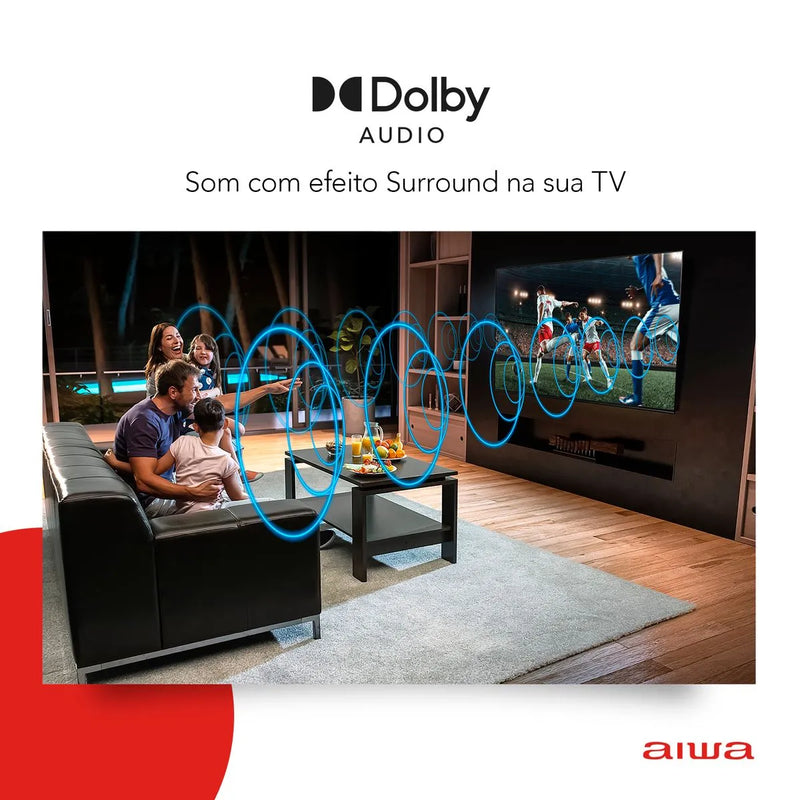 Smart TV AIWA 32” Android HD Borda Ultrafina HDR10 Dolby Áudio AWS-TV-32-BL-02-A