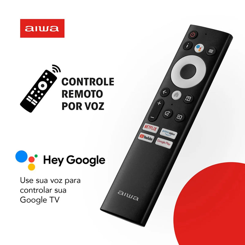 Smart TV AIWA 75” GOOGLE TV 4K Comando de voz Dolby Vision&Atmos AWS-TV-75-BL-01-G