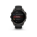 Pulso com GPS Garmin Fenix 8X Safira Solar (2026) Carbon Gray DLC Titânio com pulseira de silicone preta/cinza