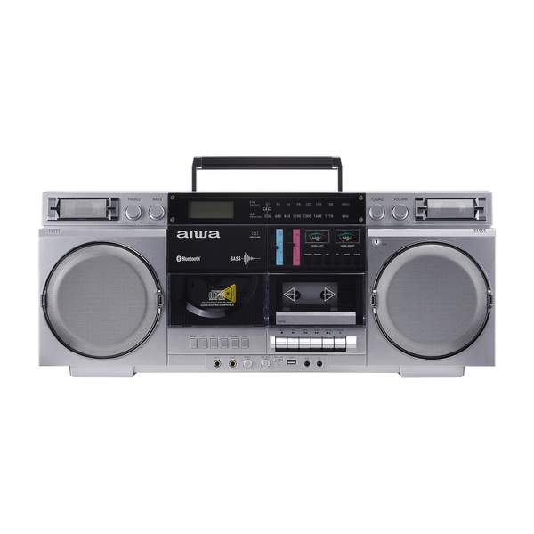 Retro Boombox with Cassette Player