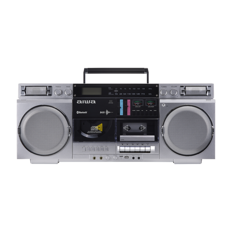 Retro Boombox with Cassette Player