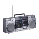 Retro Boombox with Cassette Player